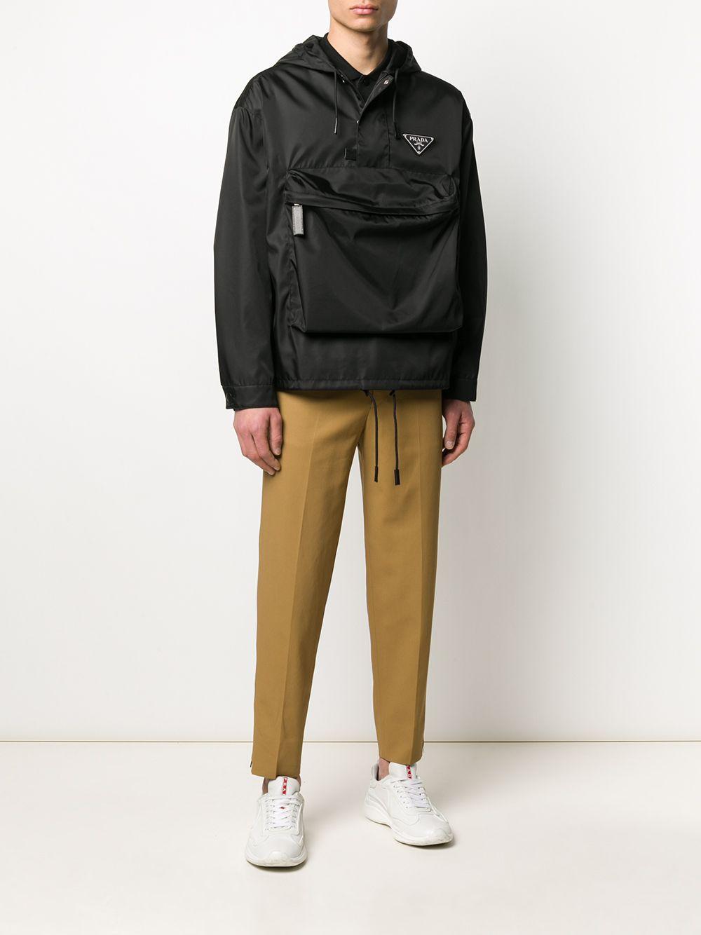 Prada Large Pocket Windbreaker Jacket in Black for Men | Lyst