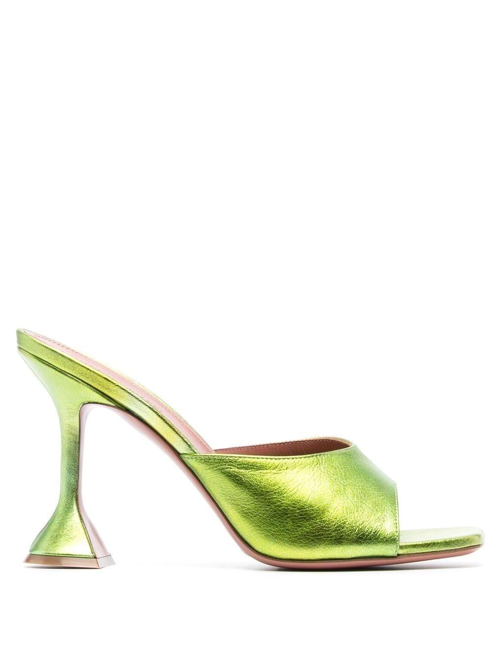 AMINA MUADDI Leather Lupita 110mm Mules in Green Lyst Canada