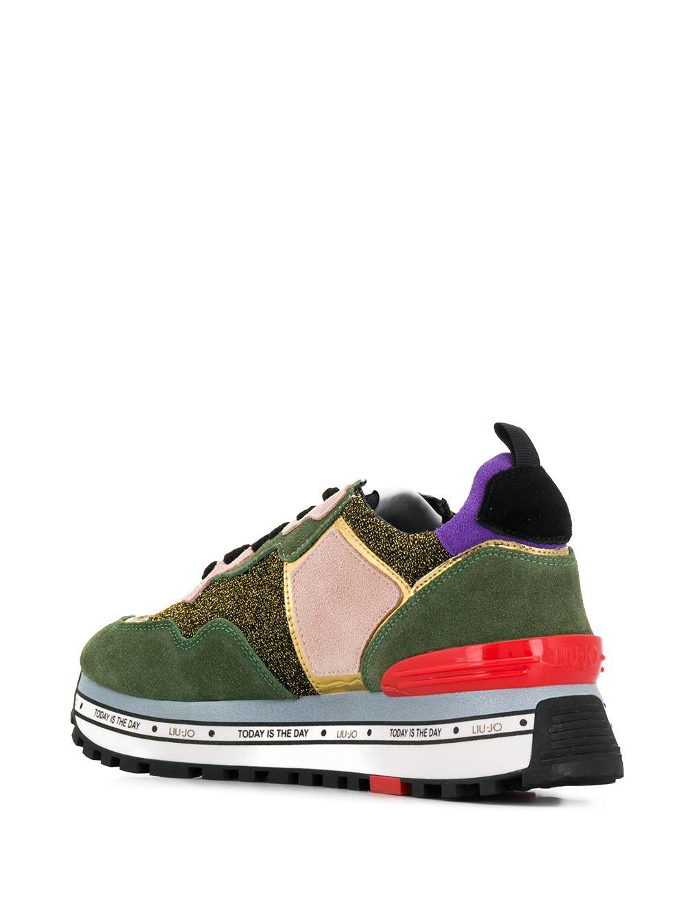 Liu Jo Suede Maxi Alexa Sneakers in Green - Lyst