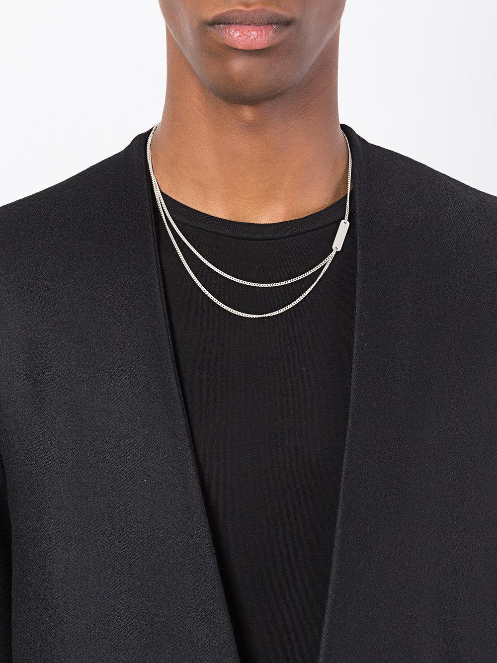 Maison Margiela Logo Engraved Ring Necklace in Silver | LN-CC®