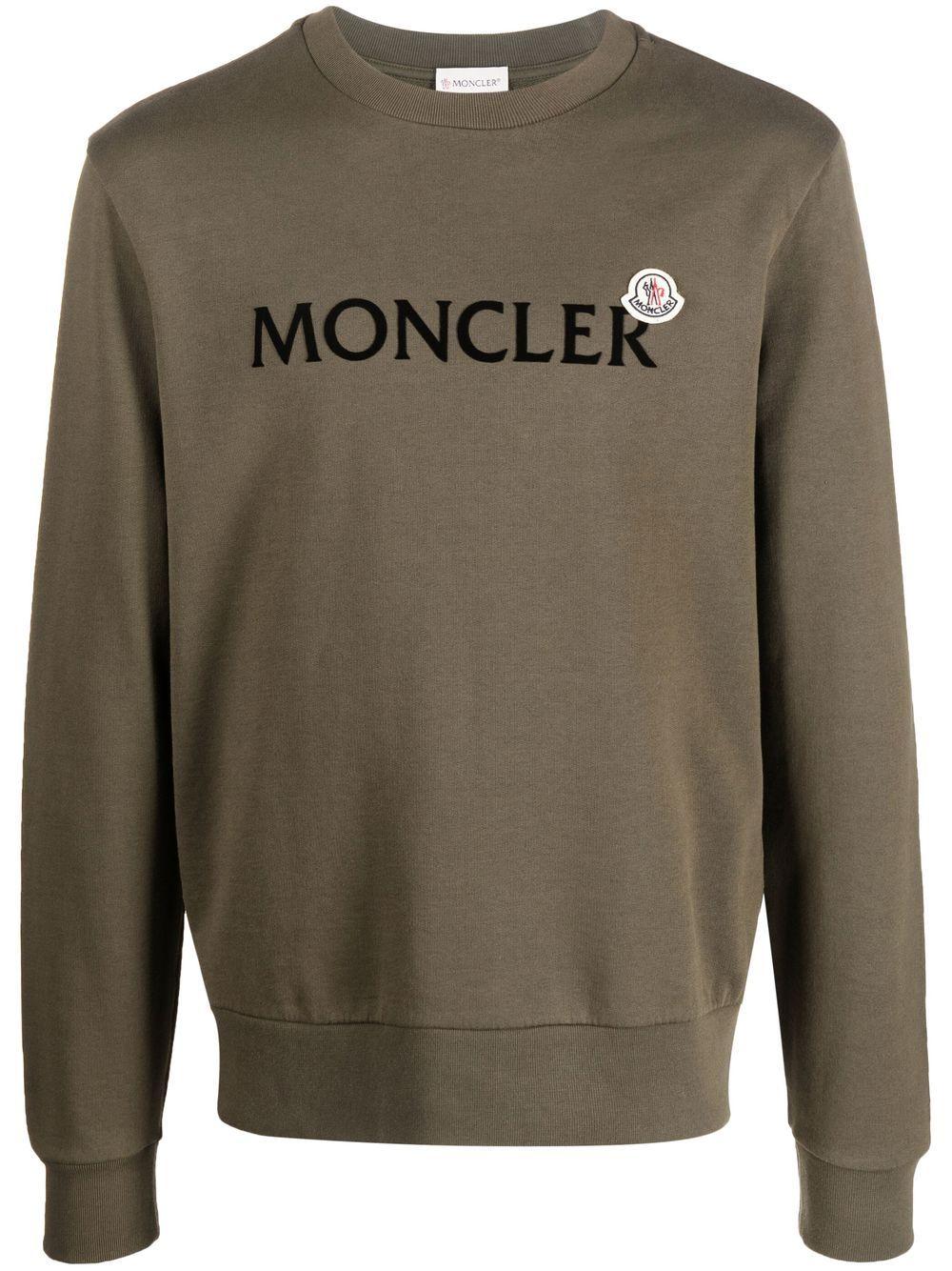 Moncler Sweater Met Logoprint in het Groen voor heren | Lyst NL