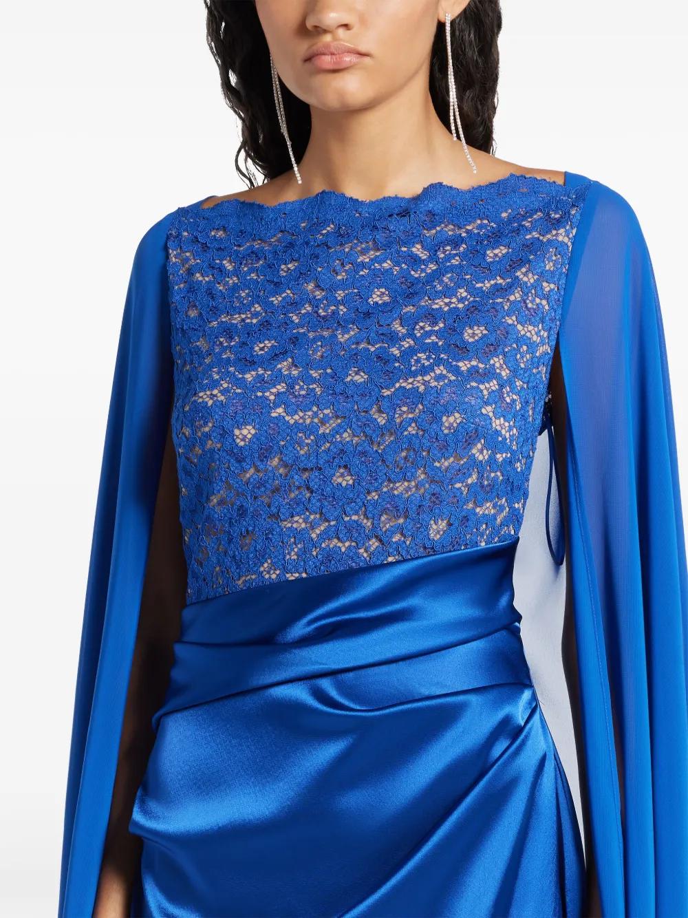 Talbot Runhof Cape-Design Maxi Dress in Blue Lyst UK - Main Image