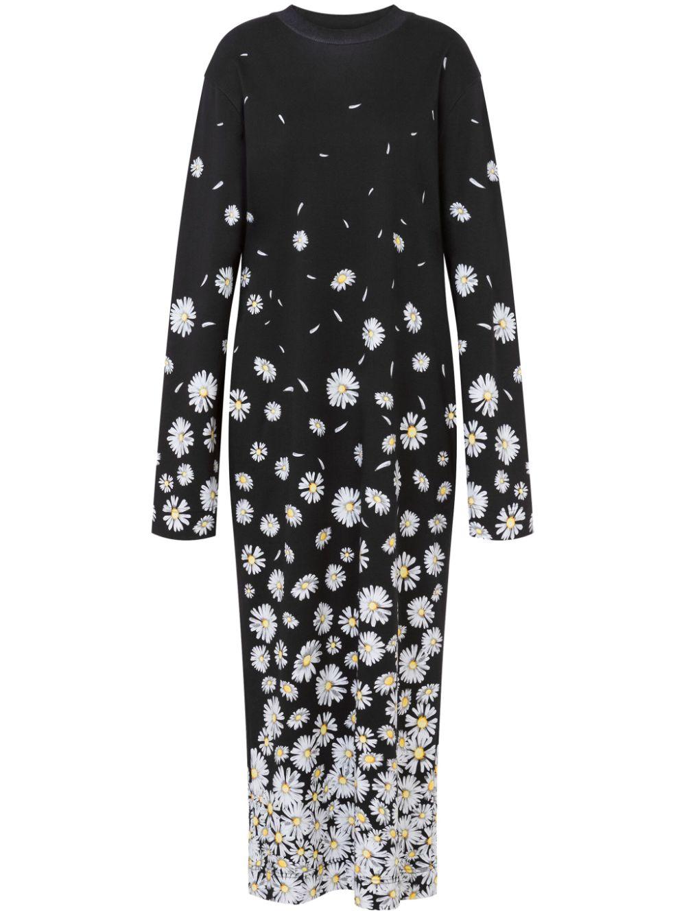 Moschino レディース ブラック フローラル マキシドレス ワンピース
