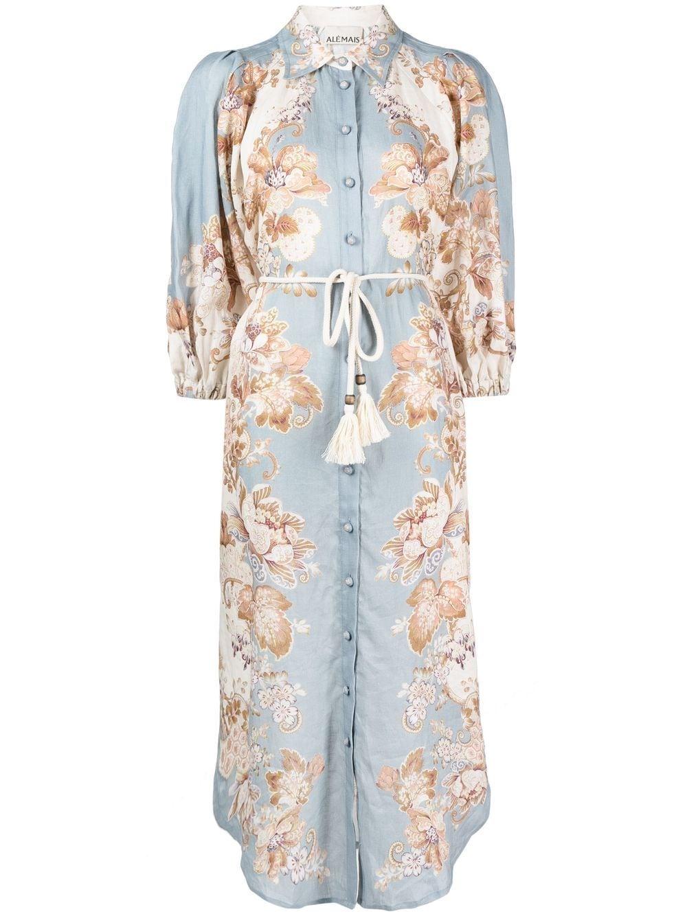 ALÉMAIS Blythe Floralprint Shirt Dress in White Lyst