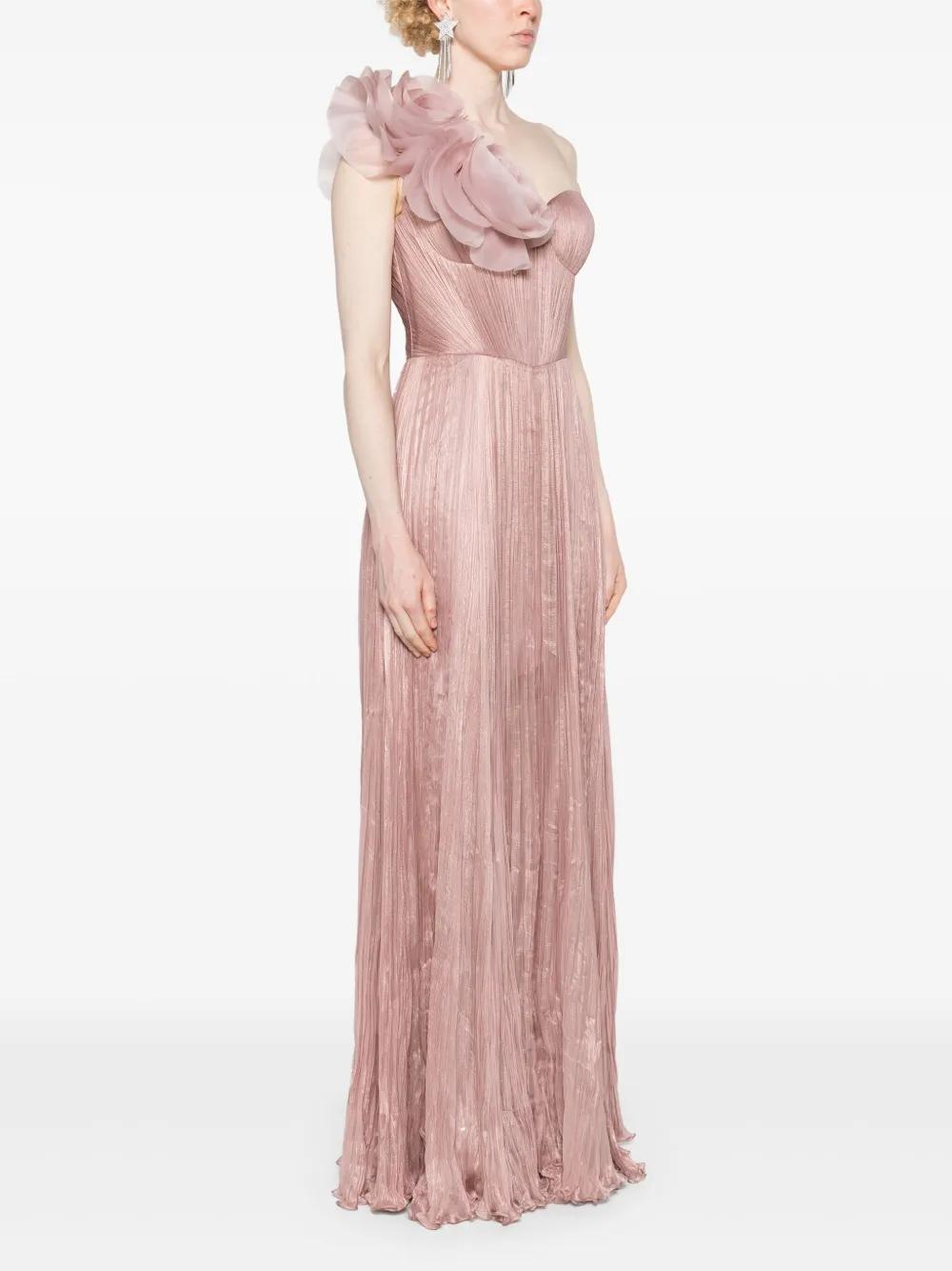 strapless open back dress HER BOTTARI BALLOON SLEEVE PINK WRAP DRESS – Back 2 Back Luxury Consignment main image 0