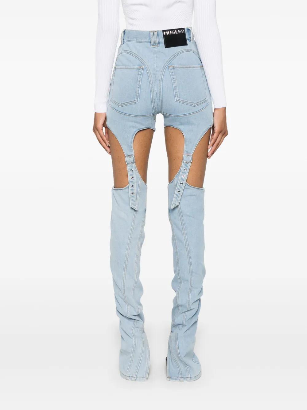 【関税込み】Mugler ブルー ワックス スキニージーンズ レディース Mugler スキニージーンズ | オンラインセールは最大