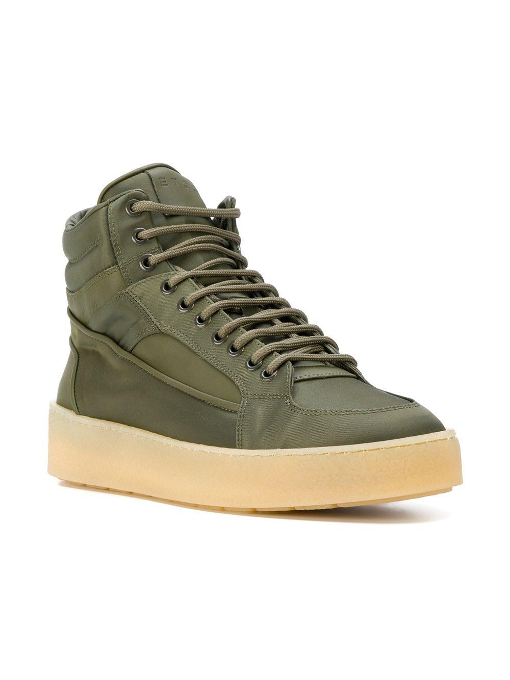 ETQ Amsterdam Leather Hitop Platform Sneakers in Green