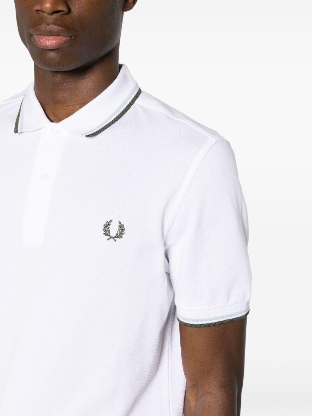 Fred Perry Twin Tipped Cotton Polo Shirt in White for Men | Lyst