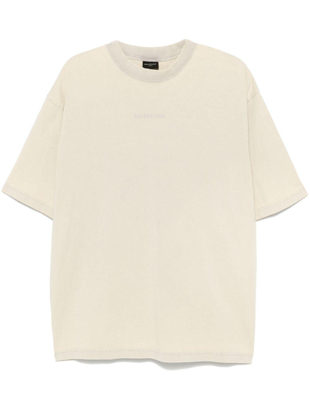Balenciaga レディース ホワイト ロゴ Tシャツ トップス