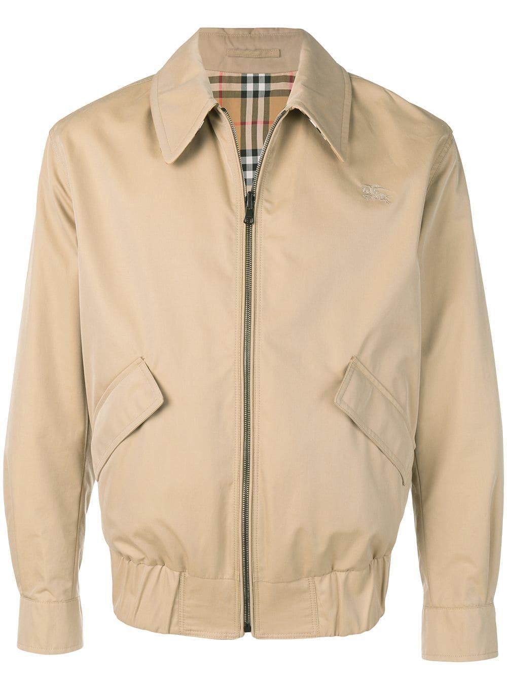 Burberry Reversible Gabardine And Check Harrington Jacket in Brown for Men  | Lyst