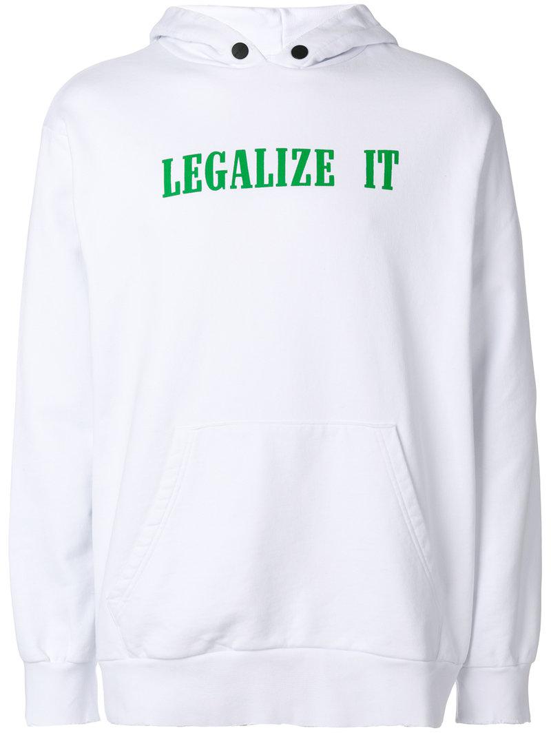 Palm Angels Legalize It Hoodie in White for Men | Lyst