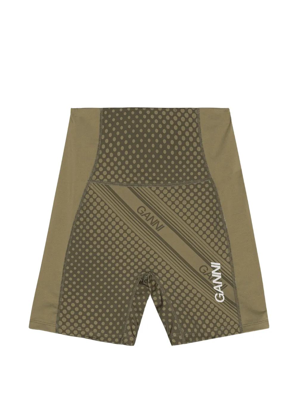 ganni-green-Logo-Print-