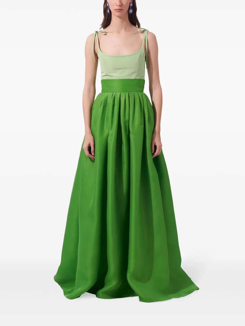 Carolina Herrera Two-Tone Silk Gown in Green | Lyst