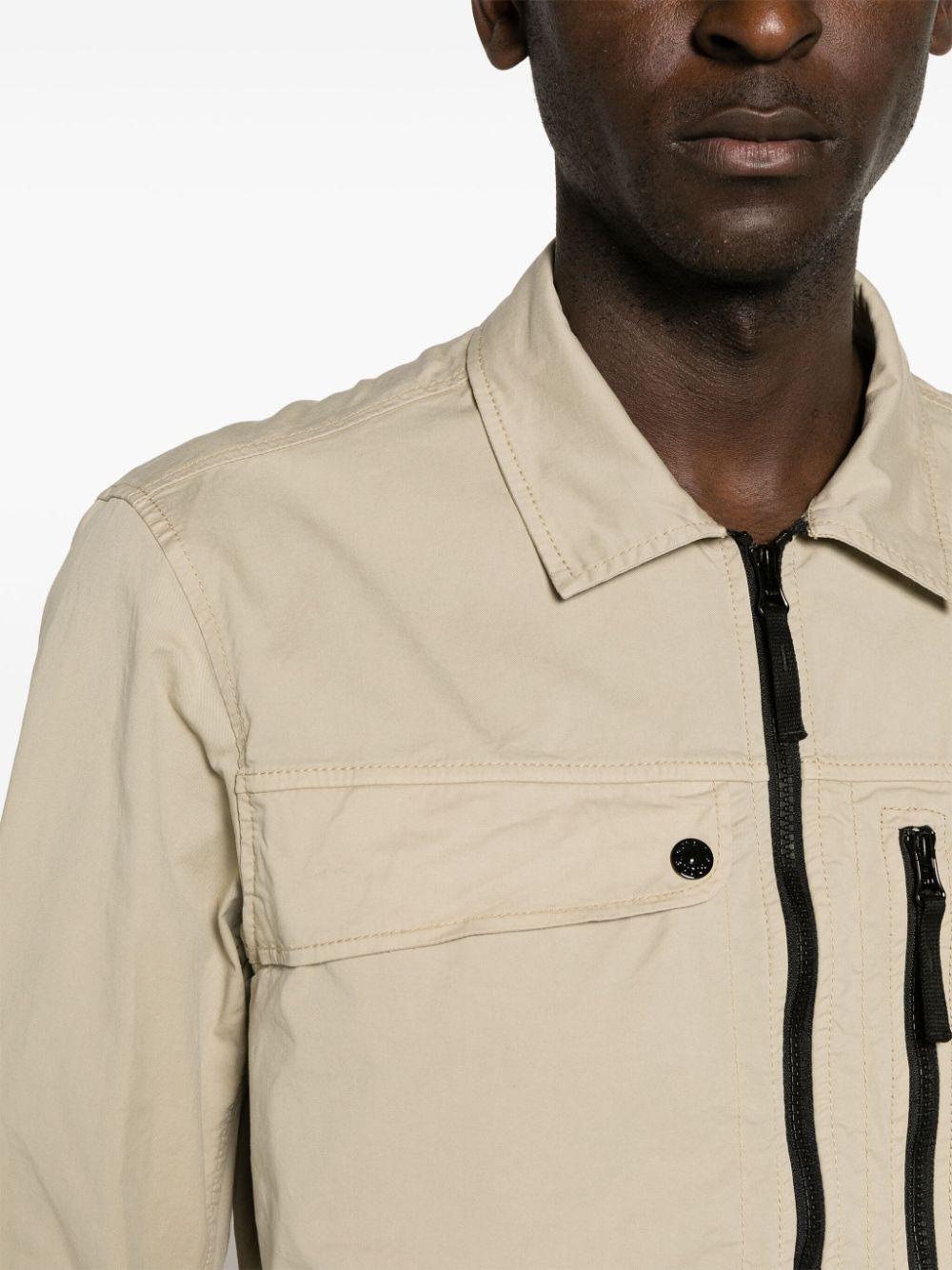 Stone Island メンズ ナチュラル ジップアップ シャツジャケット 