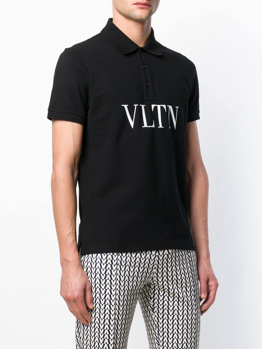 Valentino Garavani Vltn Print Polo Shirt in Black for Men Lyst UK