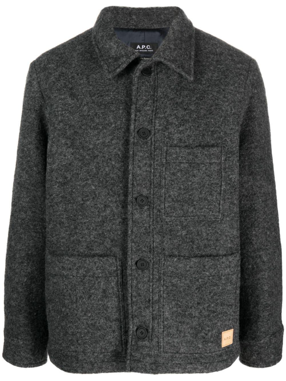 A.P.C. Wool blend Jacket in Black for Men Lyst UK