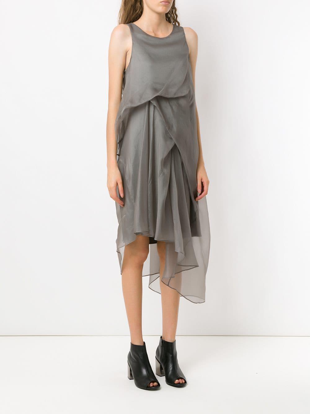 UMA | Raquel Davidowicz Silk Loren Midi Dress in Grey (Gray) - Lyst
