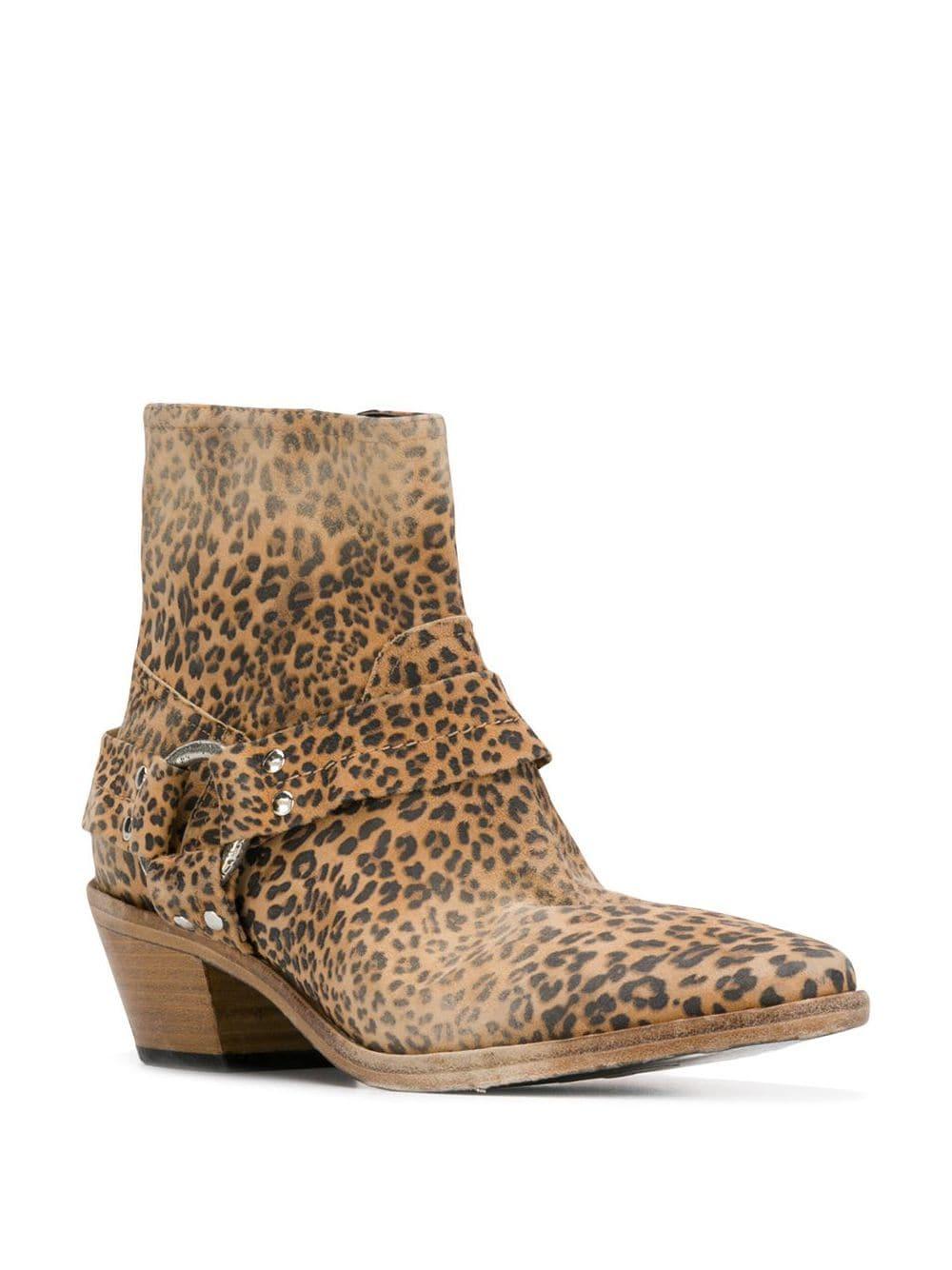 leopard print western boots