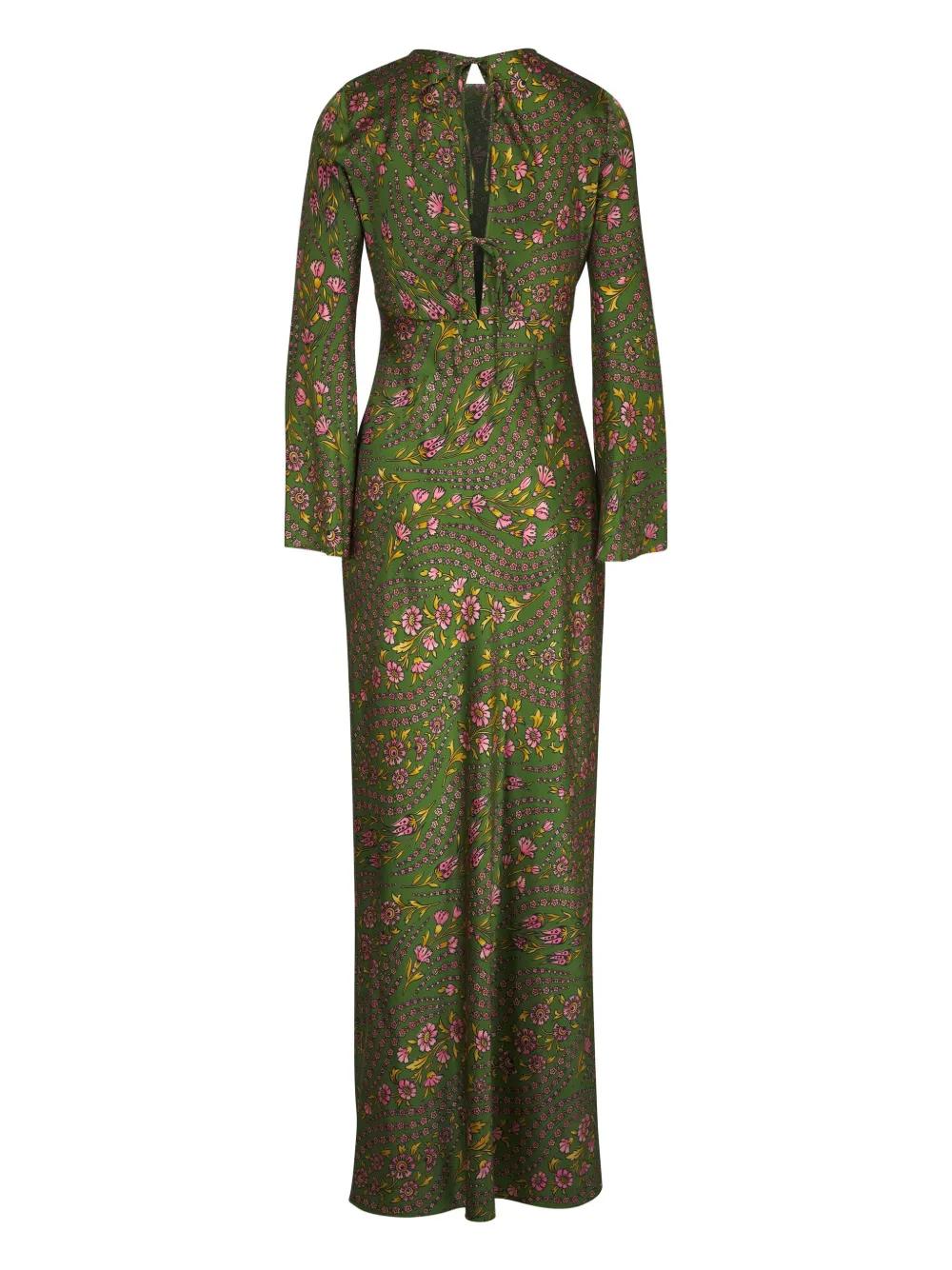 veronica beard green floral dress Veronica Beard Mirabel Silk Mini Dress | Dark Hunter Green Multi main image 0