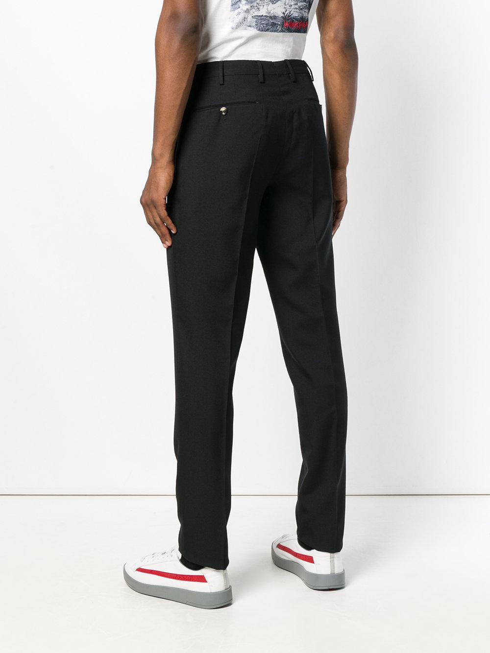 PT01 Wool Tailored Fitted Trousers in Black for Men Lyst