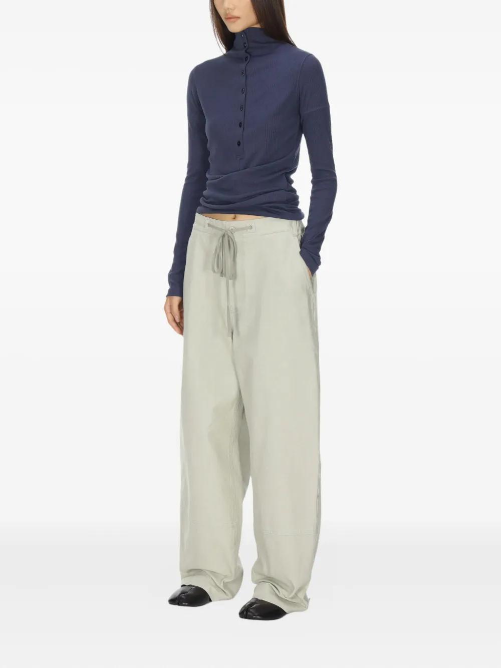 Low Classic Button Wrap T-Shirt in Blue | Lyst