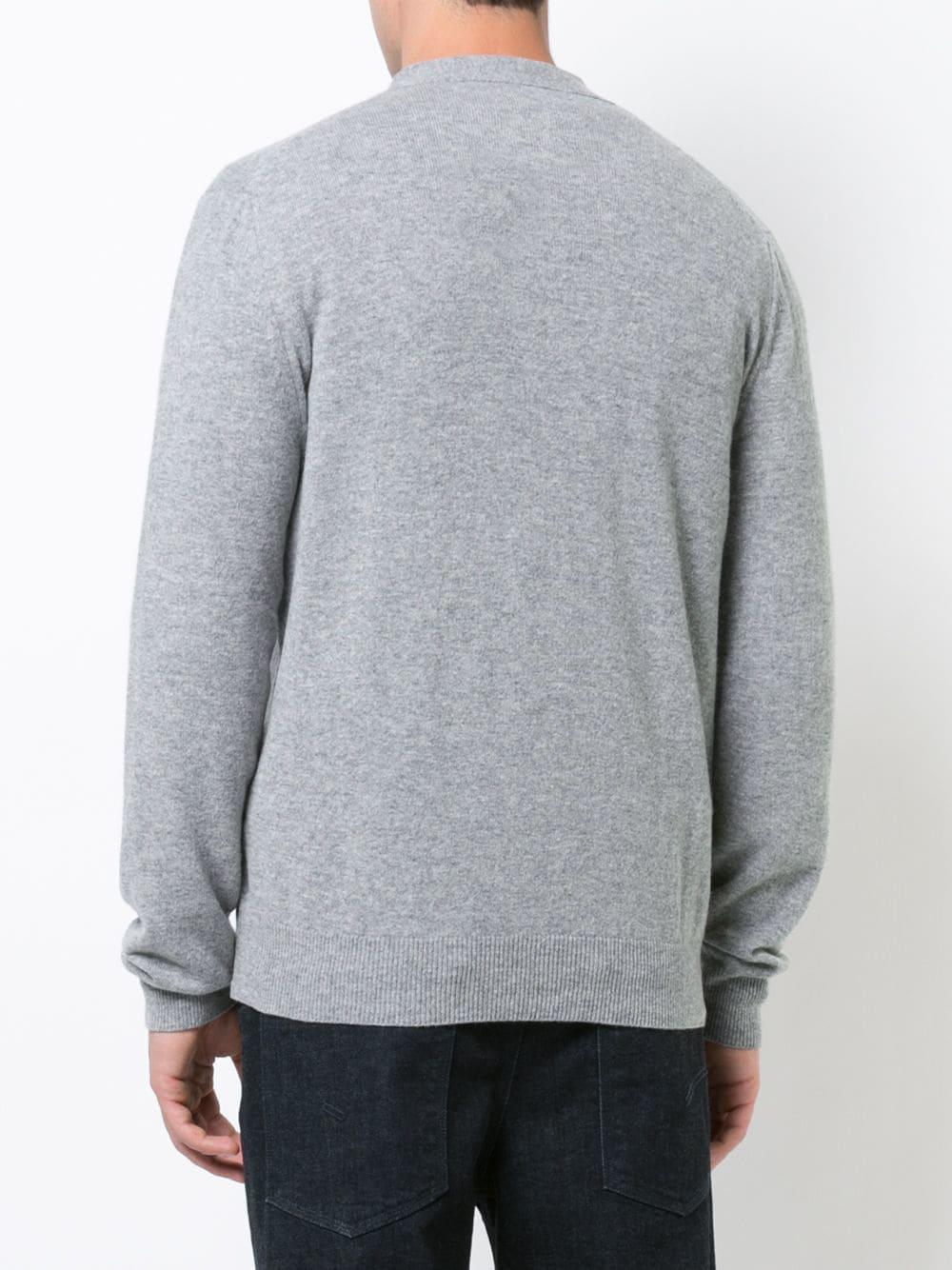 COMME DES GARÇONS PLAY Wool White Heart Cardigan in Grey (Gray) for Men ...