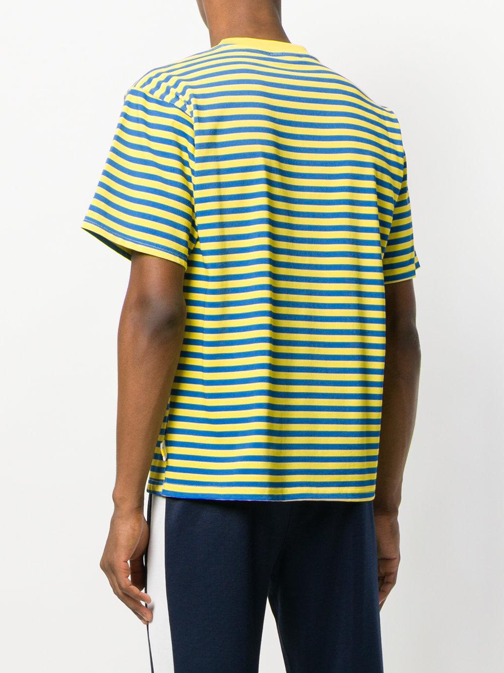 Obey Route Yellow Green Striped T-Shirt | islamiyyat.com