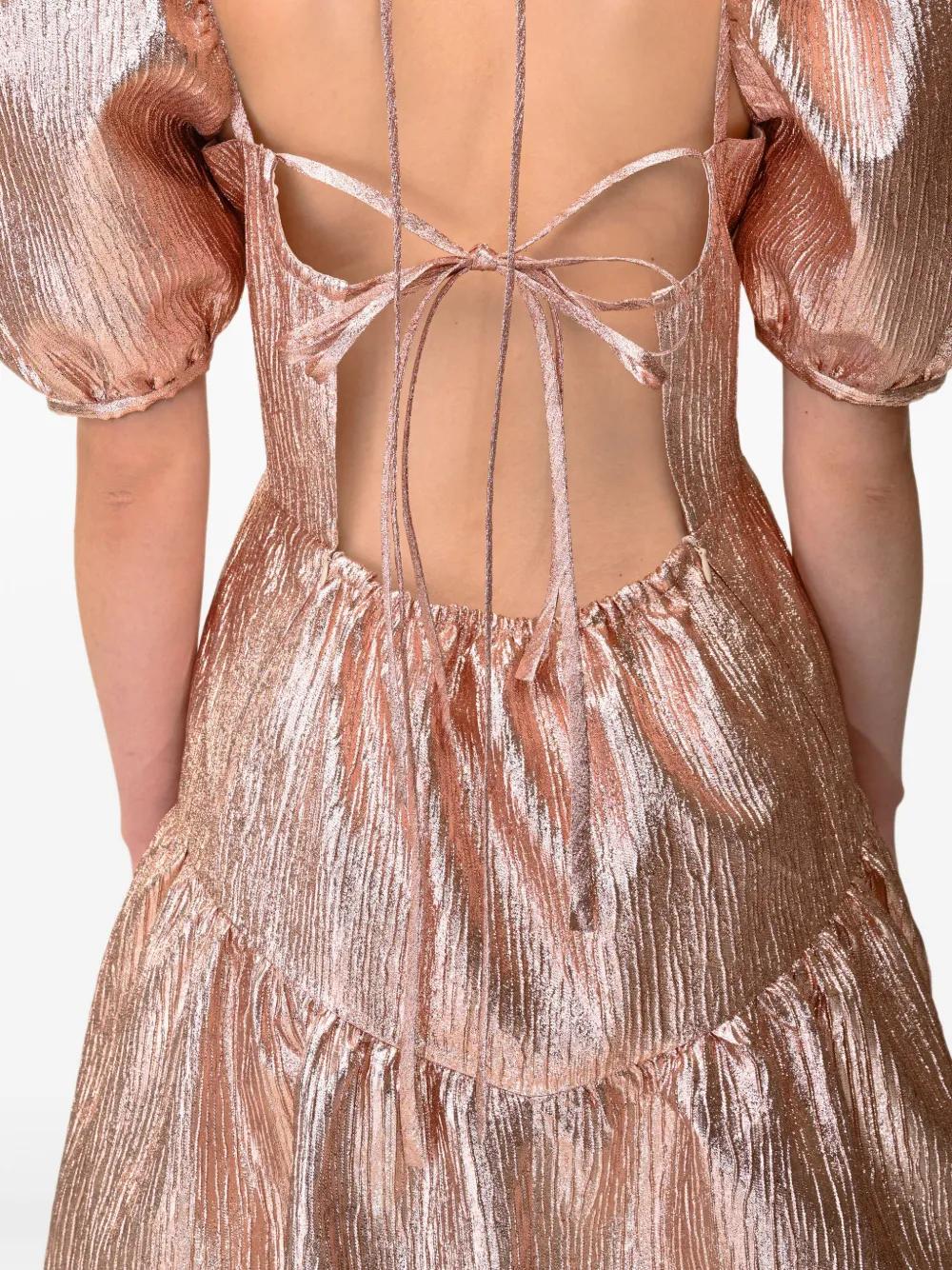 rose gold puff sleeve dress Seraphina Gold Puff Sleeve Dress – Ro&Zo main image 0