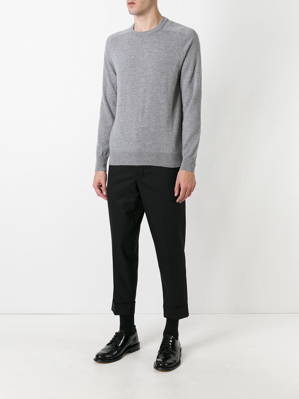 Download AMI Wool Crew-neck Sweater in Grey (Gray) for Men - Lyst