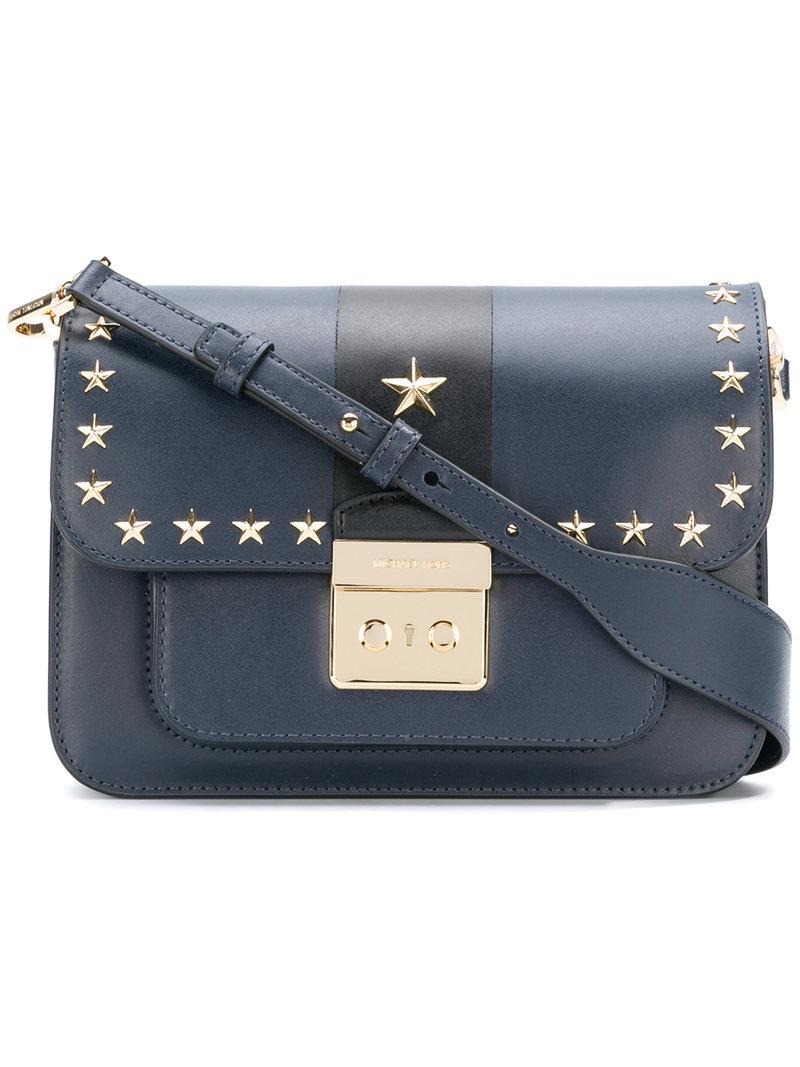 michael kors blue studded purse