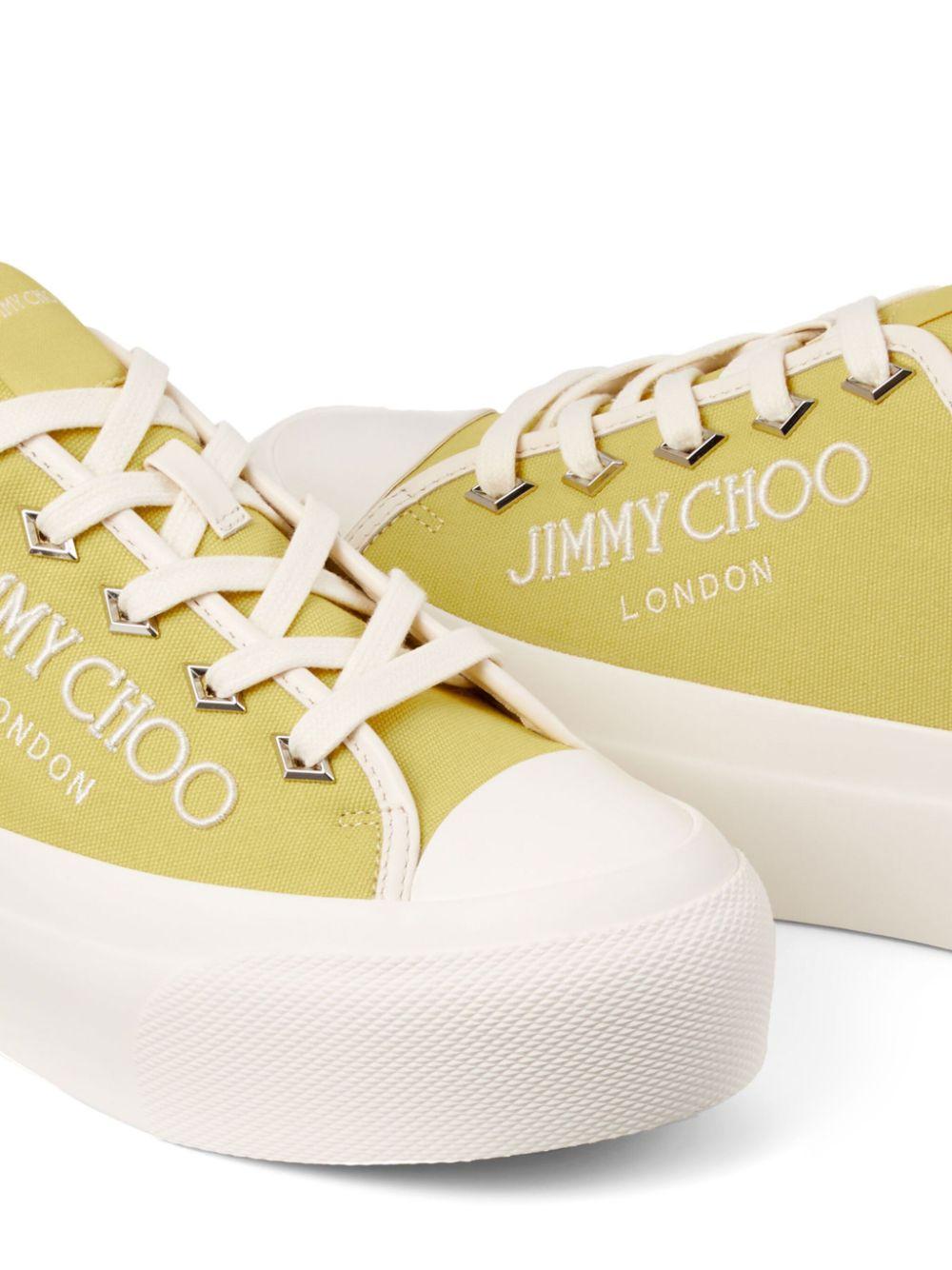 Jimmy Choo レディース イエロー Palma Maxi キャンバス スニーカー 