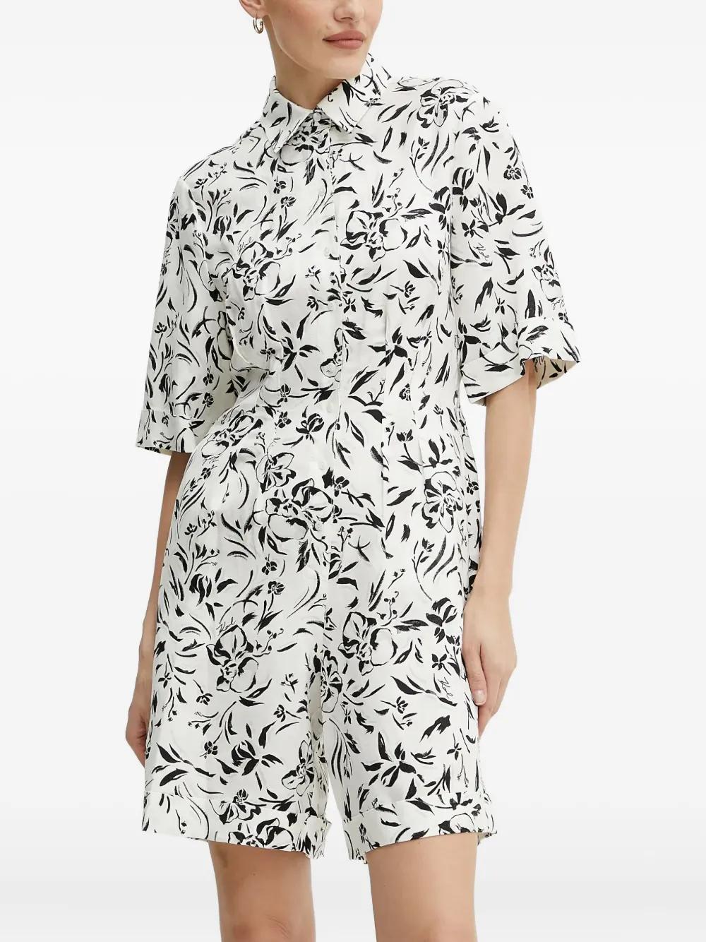 Karl Lagerfeld Floral-Print Jumpsuit in White Lyst UK