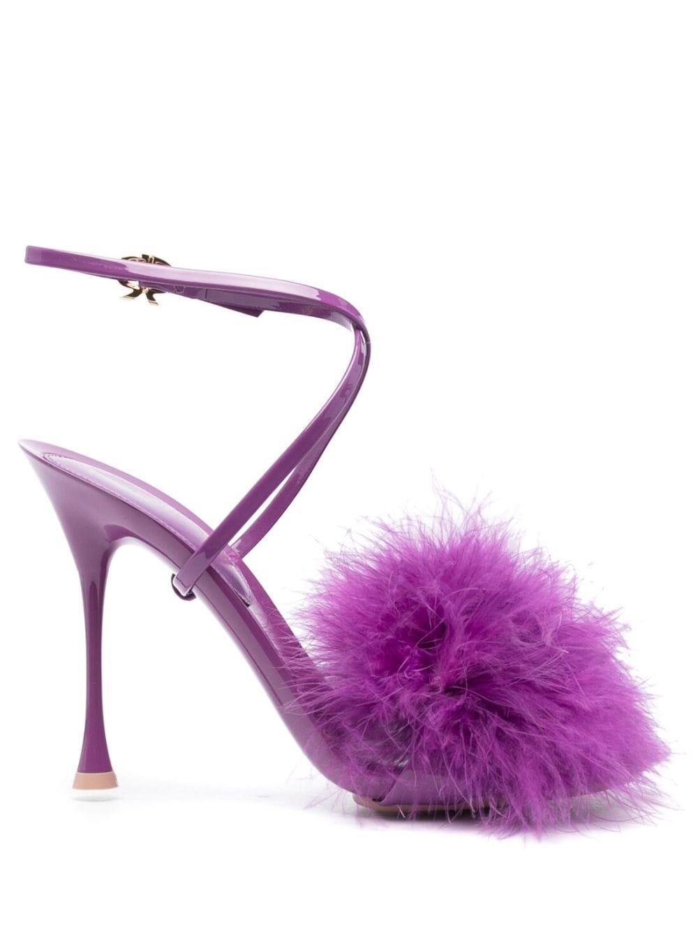 Gianvito Rossi 110mm Faux fur Sandals in Purple Lyst UK