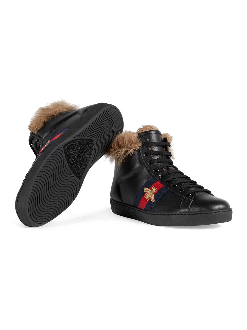 gucci fur trainers