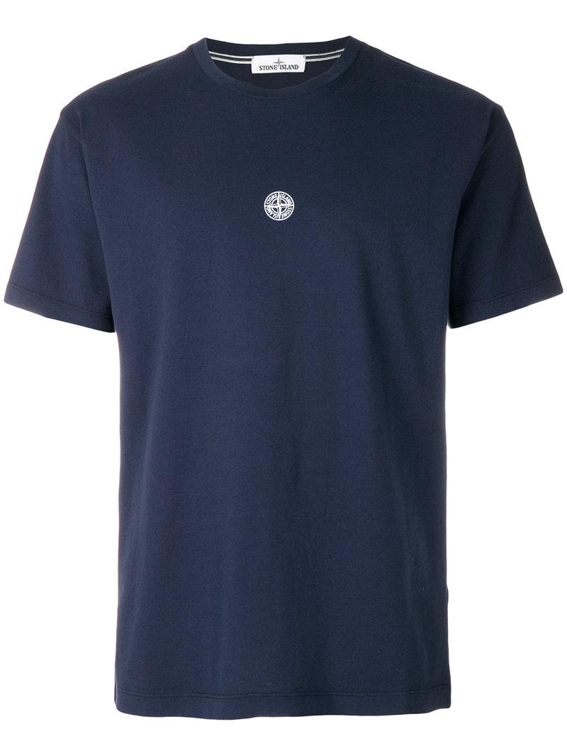 Stone Island 68-15 Logo Print T-shirt in Blue for Men - Lyst