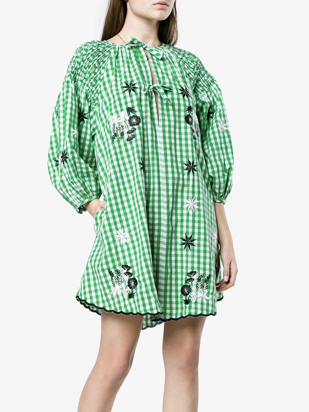 Innika Choo Cotton Avens Midi Smock Dress in Green - Lyst