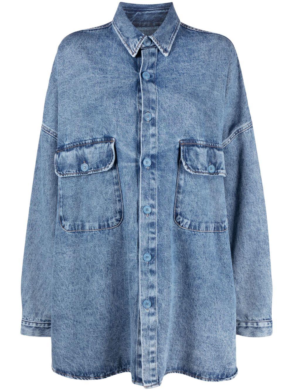 Frankie Shop Dallas Button-up Oversized Denim Shirt in Blue | Lyst