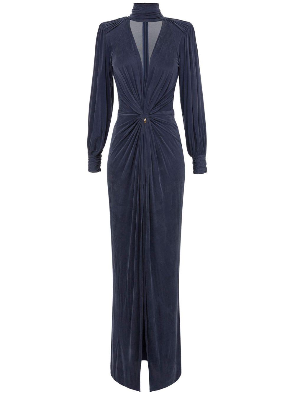 Elisabetta Franchi レディース ブルー ノット イブニングドレス 