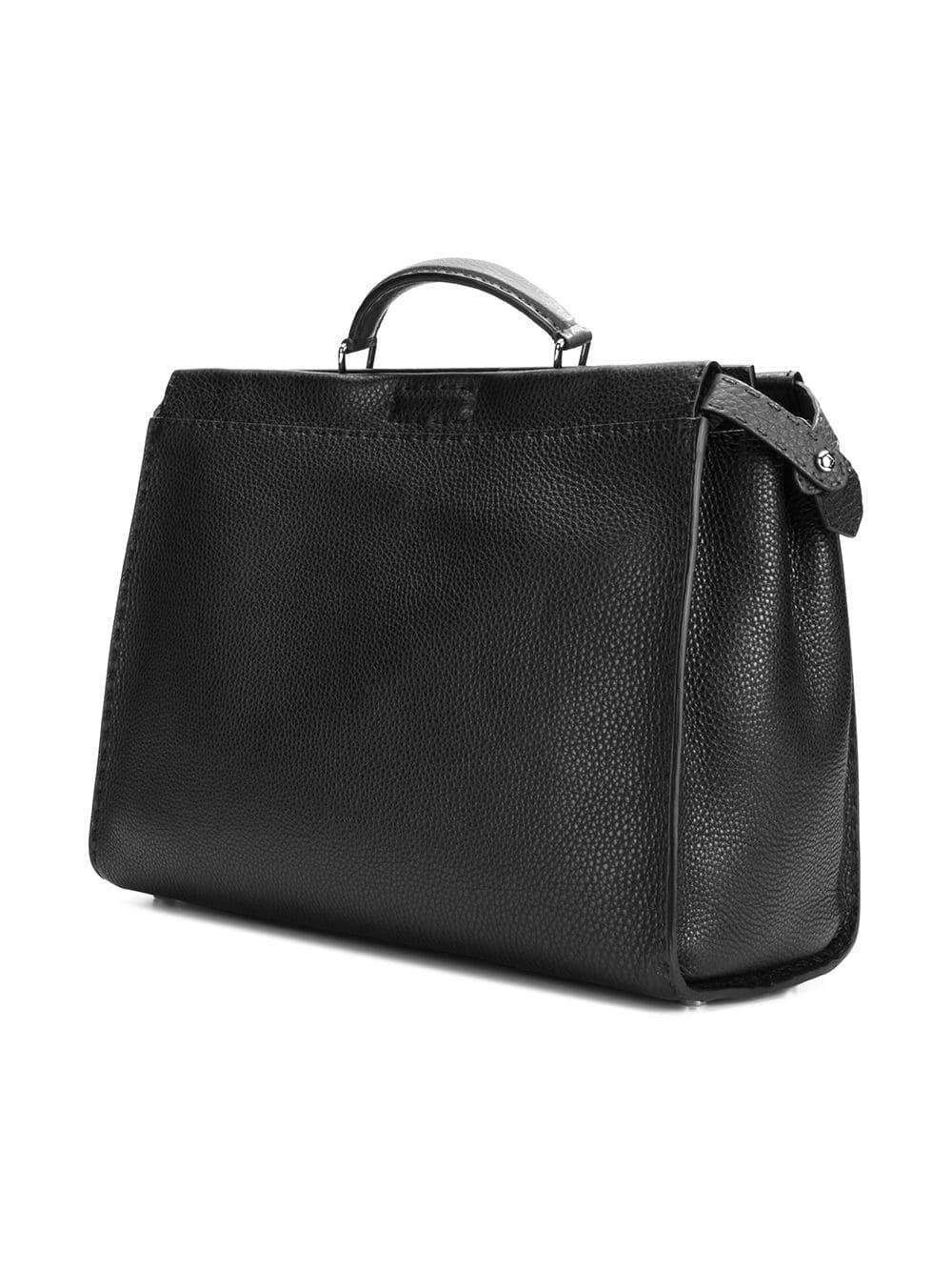 Fendi Leather peekaboo Iseeu Medium Shoulder Bag in Black for Men Mens Bags Briefcases and laptop bags 