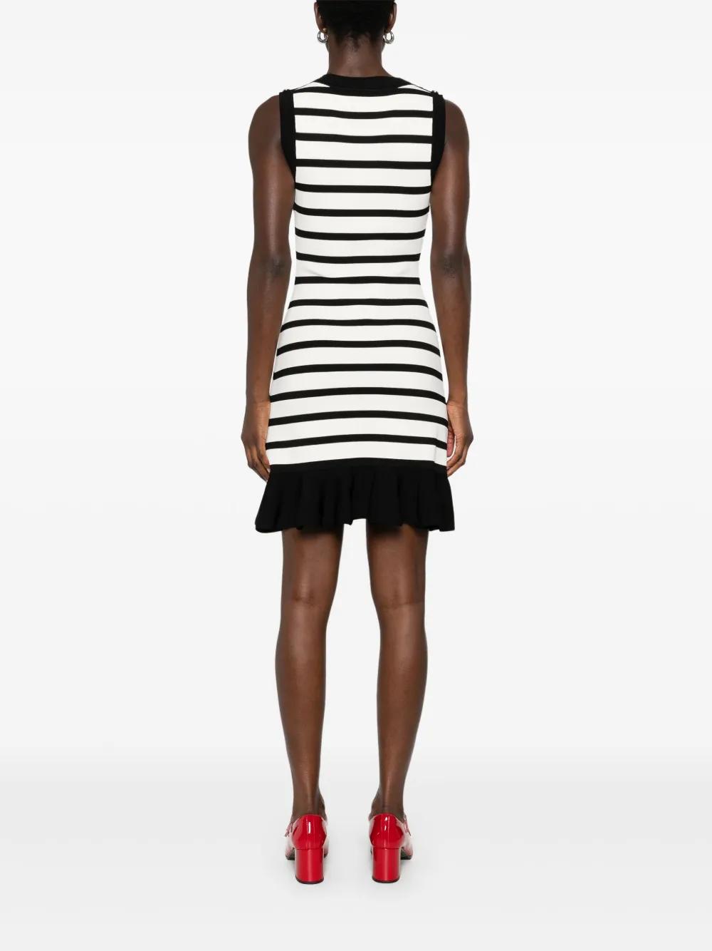 Sandro Knitted Striped Mini Dress in Black | Lyst
