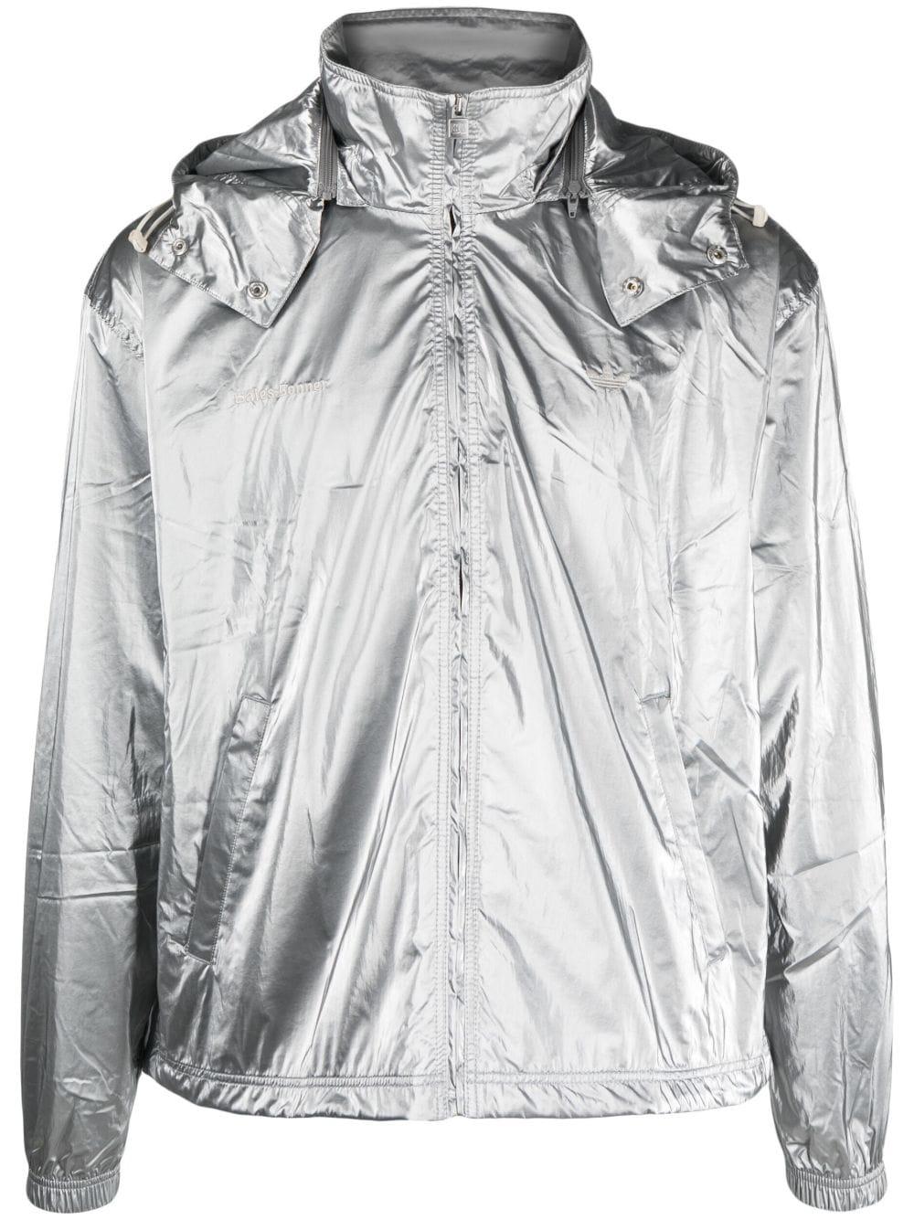 adidas X Wales Bonner Metallic Hooded Jacket in Gray Lyst