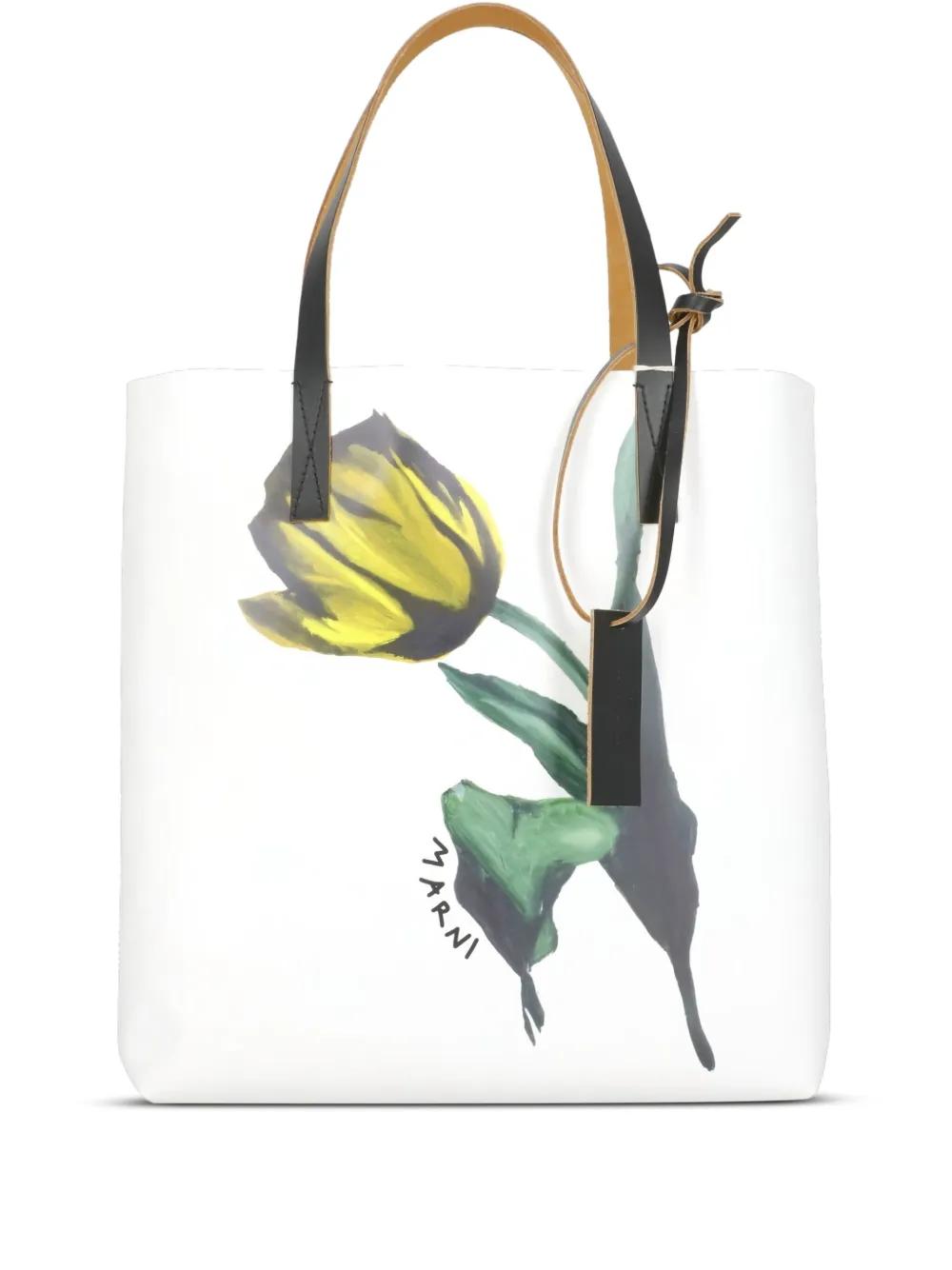 MARNI FLORAL SHOPPER tote bag tulip it was a very @marni week in 