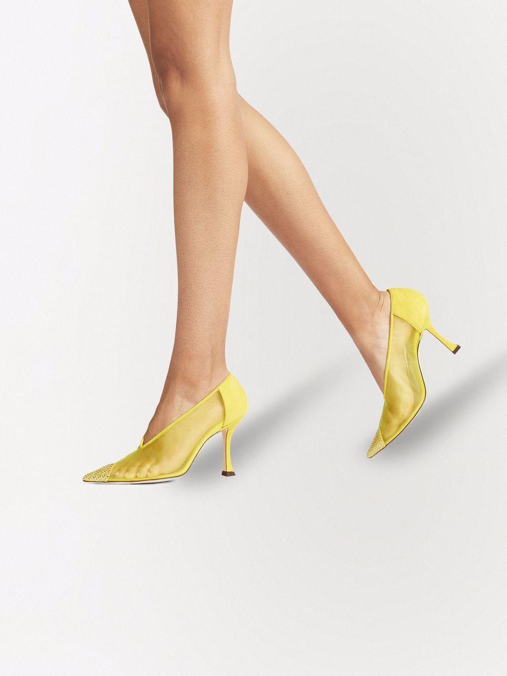 Jimmy Choo Nicole 90mm Mesh Pumps in Yellow | Lyst