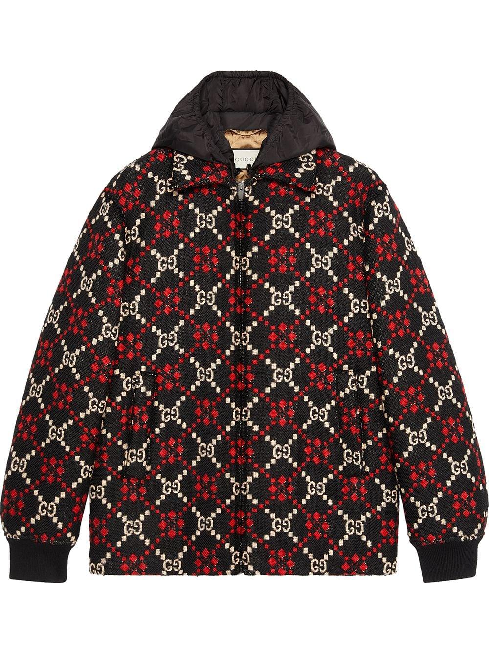 Gucci Macro GG Diamond Wool Jacket in Black for Men Lyst