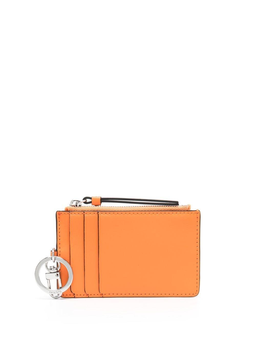Ganni Logo-embossed Leather Coin Purse in Orange | Lyst