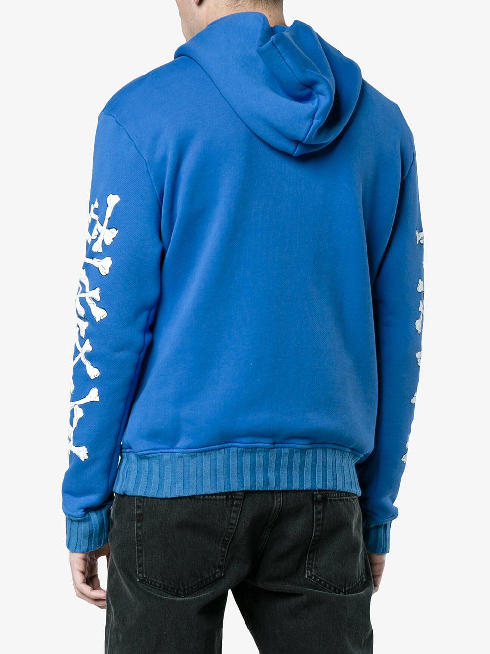 Amiri Bones Pullover Hoodie in Blue for Men Lyst UK