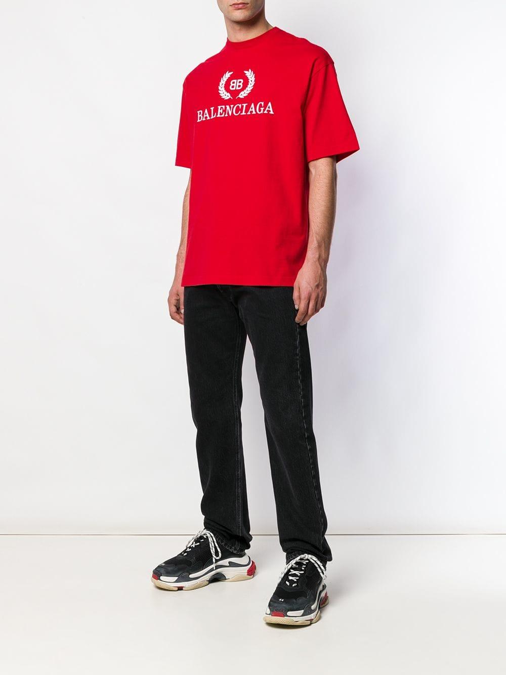 balenciaga red tee