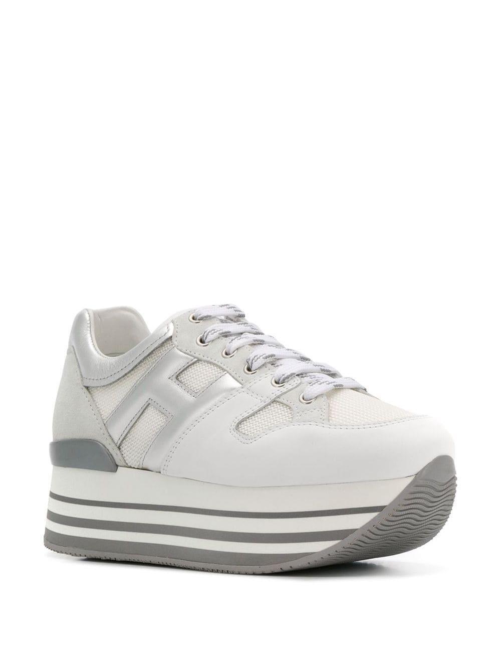Hogan Leather Maxi Platform Sneakers in White - Lyst