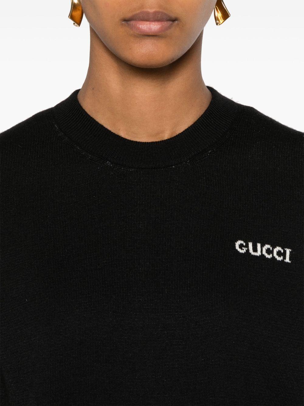 Gucci レディース ブラック ロゴ Tシャツ トップス Gucci レディース ブラック ロゴ Tシャツ トップス