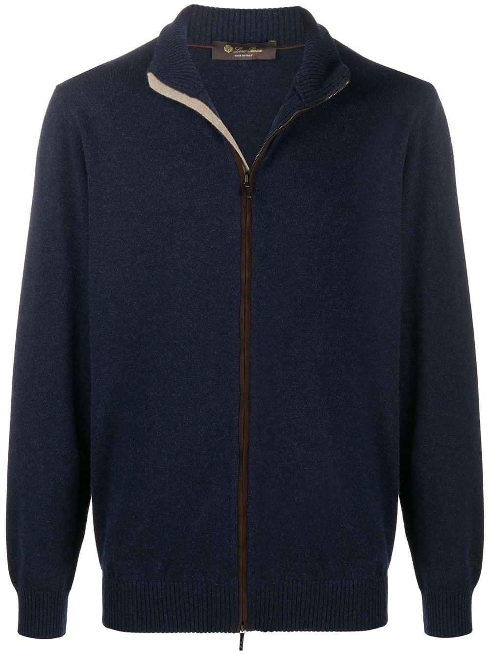 Loro Piana Cashmere Zip-front Cardigan in Blue for Men - Lyst